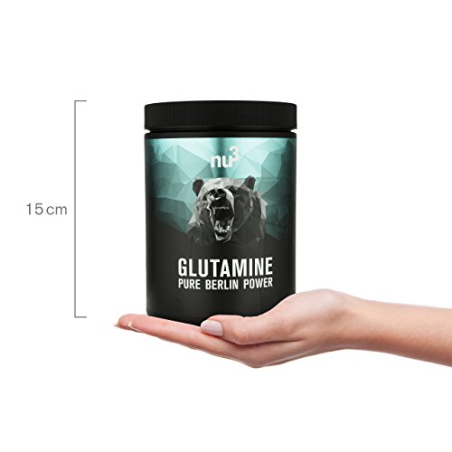 nu3 L-glutamina pura - 500 g 100 porciones de polvo sabor neutral - Suplemento de aminoácidos especial para deportistas, atletas y culturistas - Reduce la fatiga muscular después del ejercicio