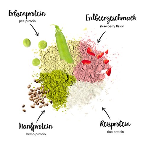 nu3 - Proteína vegana 3K - 1kg de fórmula - 70% de proteína a base de 3 componentes vegetales - Proteínas para el crecimiento de la masa muscular con delicioso sabor fresa