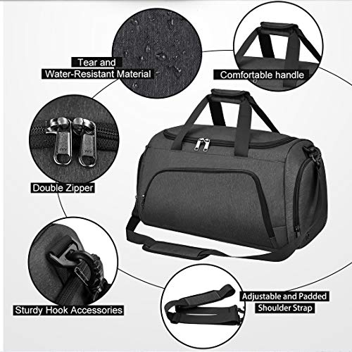 NUBILY Bolsa de Deporte Bolsa Gimnasio de Viaje con Compartimento para Zapatos Impermeable Bolsos Deportivos Mujer de Grande 40L para Hombre y Mujer Negro NUBILY Bolsa de Deporte Bolsa Gimnasio de Viaje con Compartimento para Zapatos Impermeable Bolsos Deportivos Mujer de Grande 40L para Hombre y Mujer Negro