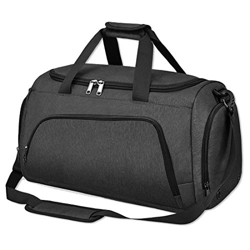 NUBILY Bolsa de Deporte Bolsa Gimnasio de Viaje con Compartimento para Zapatos Impermeable Bolsos Deportivos Mujer de Grande 40L para Hombre y Mujer Negro