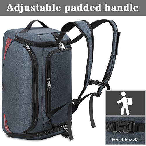 NUBILY Bolsa Deporte Hombre Bolsas Gimnasio Mujer Bolso Fin de Semana Viaje con Compartimento para Zapatos Gym Bag Impermeable Grande 40L Gris Azul NUBILY Bolsa Deporte Hombre Bolsas Gimnasio Mujer Bolso Fin de Semana Viaje con Compartimento para Zapatos Gym Bag Impermeable Grande 40L Gris Azul