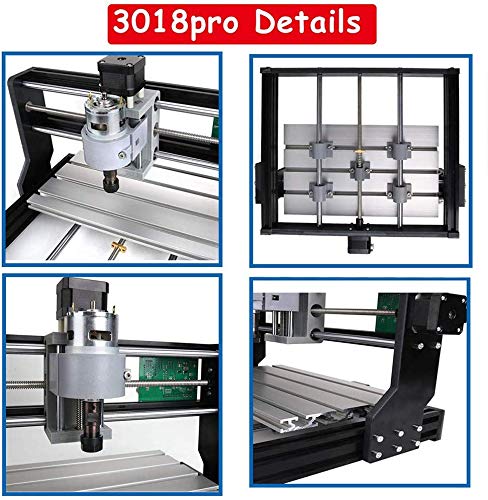 【Nueva versión】Máquina CNC 3018 Pro, TOPQSC GRBL Control Fresadora de PCB de 3 ejes, Talla de madera Fresado Máquina de grabado con el controlador fuera de línea, Area de Trabajo XYZ 300x180x45mm