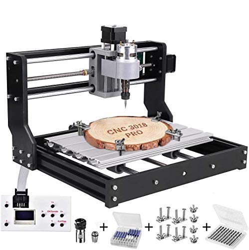 【Nueva versión】Máquina CNC 3018 Pro, TOPQSC GRBL Control Fresadora de PCB de 3 ejes, Talla de madera Fresado Máquina de grabado con el controlador fuera de línea, Area de Trabajo XYZ 300x180x45mm