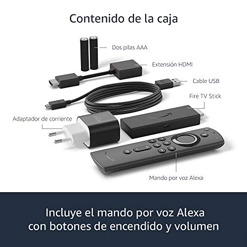 Nuevo Fire TV Stick con mando por voz Alexa (incluye controles del TV), streaming HD, modelo de 2020