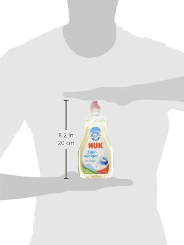NUK Detergente para Biberones 380ml, adecuado para limpiar los biberones, las tetinas y los accesorios, Sin fragancia, pH neutro (Total 380 ml)