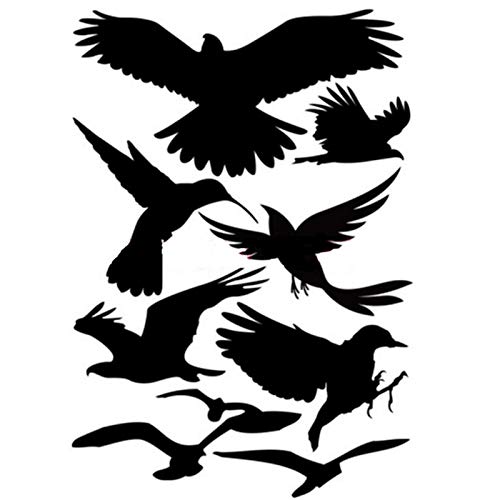 Nuluxi Pegatinas Anticolisión Puerta de Vidrio Pegatina de Advertencia para Pájaros Siluetas de Pájaros Puerta de Vidrio Pegatinas para Ventanas de Vidrio Visible y Protege a los Pájaros de Colisiones