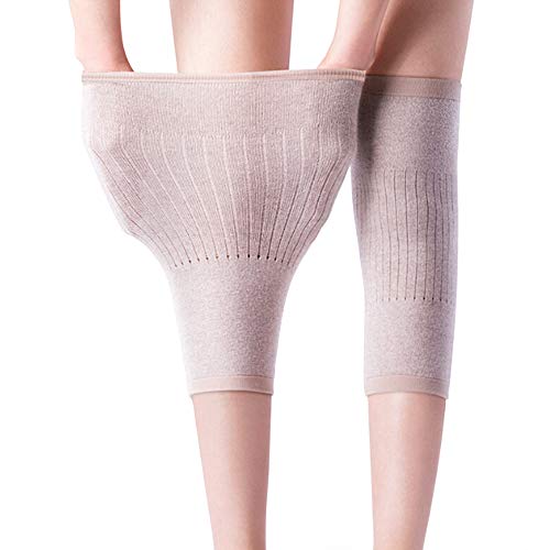 nuluxi Térmicos de Invierno Rodilleras Calentador de Pierna Rodilla Manga Calentadores Mujer Rodillera Elástica de Invierno Rodilleras Unisex de Lana de Cachemira Adecuado para Artritis, Danza y Yoga