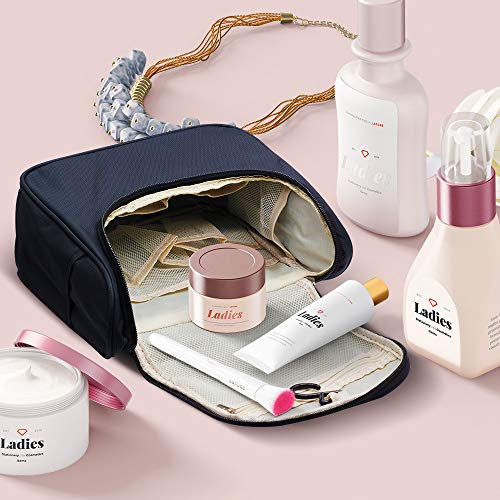 Nuobk Bolsa Viaje de Aseo Colgante,Impermeable Neceser de Viaje, Bolsas de Aseo Maquillaje Organizador de Viaje Neceser con Gancho para Hombres y Mujeres (Negro)