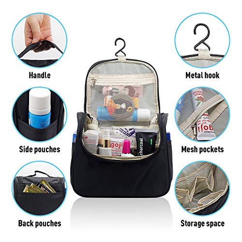 Nuobk Bolsa Viaje de Aseo Colgante,Impermeable Neceser de Viaje, Bolsas de Aseo Maquillaje Organizador de Viaje Neceser con Gancho para Hombres y Mujeres (Negro) Nuobk Bolsa Viaje de Aseo Colgante,Impermeable Neceser de Viaje, Bolsas de Aseo Maquillaje Organizador de Viaje Neceser con Gancho para Hombres y Mujeres (Negro)
