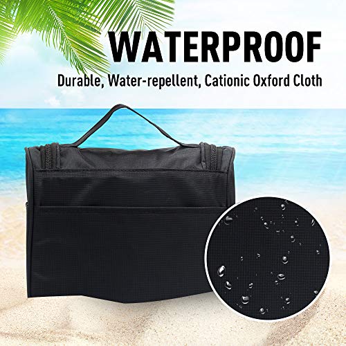 Nuobk Bolsa Viaje de Aseo Colgante,Impermeable Neceser de Viaje, Bolsas de Aseo Maquillaje Organizador de Viaje Neceser con Gancho para Hombres y Mujeres (Negro)