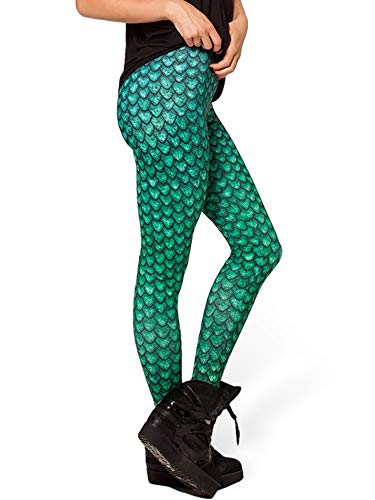 Nuofengkudu Mujer Estampados Leggins Largos Elasticos Cintura Alta Lisos Mallas Deporte Colores Hippie Transpirable Push up Yoga Pantalones (Verde Escala B,Talla única)