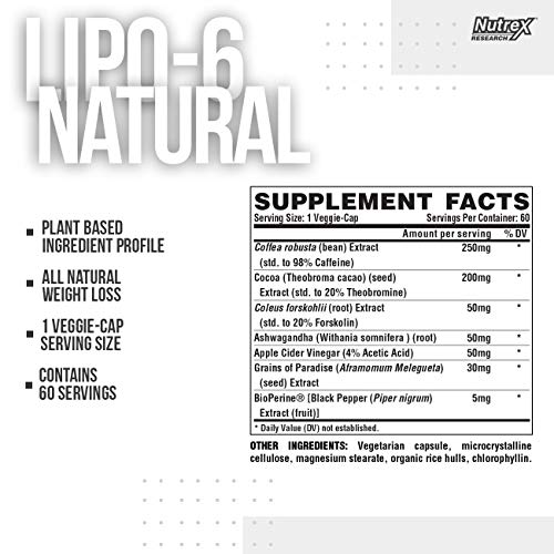 Nutrex Lipo-6 Natural - 60 vcaps