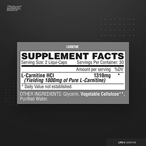 Nutrex Research Lipo-6 Carnitine Standard - 60 Cápsulas