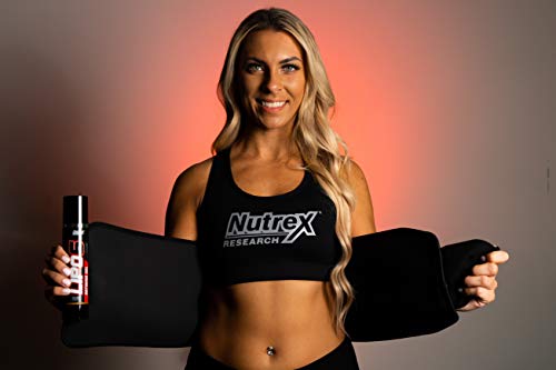Nutrex Research Lipo 6 cintura Trimmer ejercicio Fitness cinturón para hombres y mujeres, talla única para la mayoría, entrenador de cintura para bajar de peso