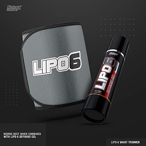 Nutrex Research Lipo 6 cintura Trimmer ejercicio Fitness cinturón para hombres y mujeres, talla única para la mayoría, entrenador de cintura para bajar de peso