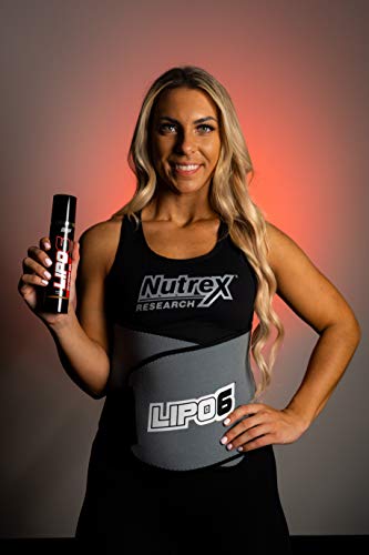 Nutrex Research Lipo 6 cintura Trimmer ejercicio Fitness cinturón para hombres y mujeres, talla única para la mayoría, entrenador de cintura para bajar de peso