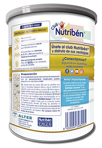 Nutribén - Leche para Lactantes Innova 1 desde el primer día - 800 gr. Nutribén - Leche para Lactantes Innova 1 desde el primer día - 800 gr.