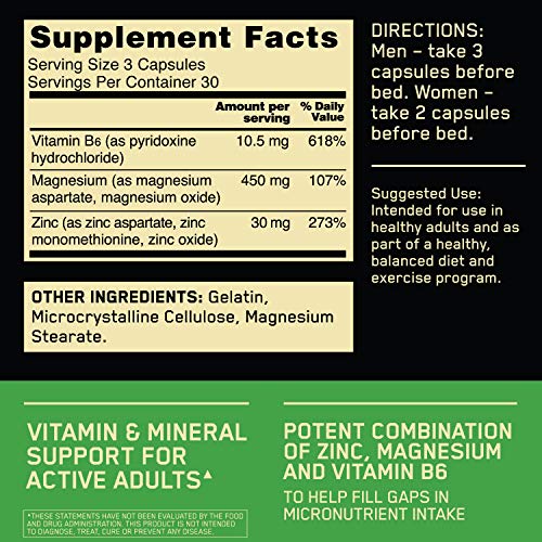 Nutrición óptima de ZMA Nutrición óptima de ZMA