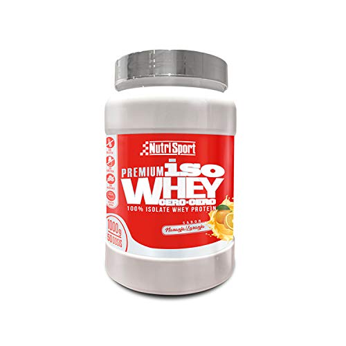 Nutrisport - Iso Whey 0.0 Premium, Proteínas 90% en Polvo, Isoladas, Sin Lactosa, Sin Azúcar, 1Kg, Sabor Naranja