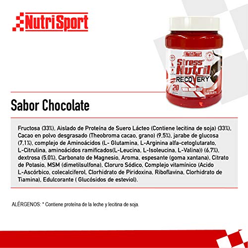 Nutrisport StressNutril Recovery, Batido para Recuperación Muscular, Sabor Chocolate, 800 g Nutrisport StressNutril Recovery, Batido para Recuperación Muscular, Sabor Chocolate, 800 g
