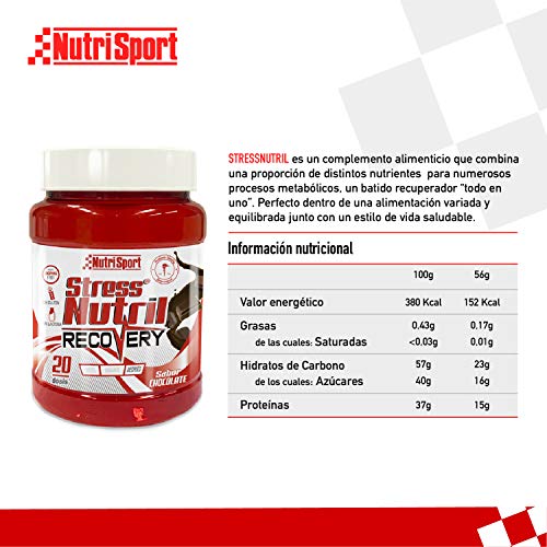 Nutrisport StressNutril Recovery, Batido para Recuperación Muscular, Sabor Chocolate, 800 g