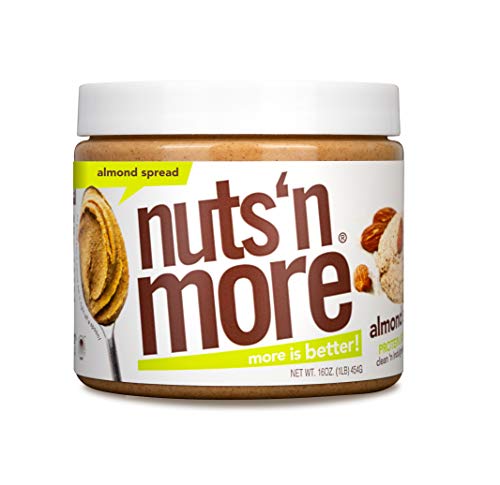 Nuts 'N More Mantequilla De Almendras Para Untar, Bocadillo Saludable De Mantequilla De Nueces Alta En Proteínas, Omega 3, AntioxidantesFrasco De 16 Oz unisex-adulto|Marrón|1 Libra (Paquete De 1)