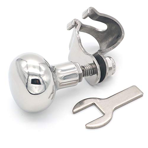 NUZAMAS Pomo para volante de barco de acero inoxidable 316 para deportes marinos, barcos, yates, volantes, giratorios, maniobrar NUZAMAS Pomo para volante de barco de acero inoxidable 316 para deportes marinos, barcos, yates, volantes, giratorios, maniobrar