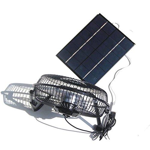 NUZAMAS Ventilador grande de 5.2 W 6 V alimentado por panel solar de 20.3 cm para camping, caravana, yate, invernadero, casa de perro, pollo, ventilador NUZAMAS Ventilador grande de 5.2 W 6 V alimentado por panel solar de 20.3 cm para camping, caravana, yate, invernadero, casa de perro, pollo, ventilador