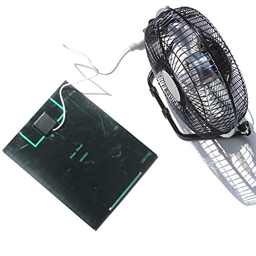 NUZAMAS Ventilador grande de 5.2 W 6 V alimentado por panel solar de 20.3 cm para camping, caravana, yate, invernadero, casa de perro, pollo, ventilador