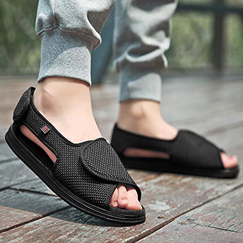 Nwarmsouth Zapatillas hinchables Ajustables,Zapatos de enfermería de eversión del pie Sueltos, Zapatos Transpirables para Lesiones en el pie-41_ Rojo Vino,Zapatos Antideslizantes Ajustables