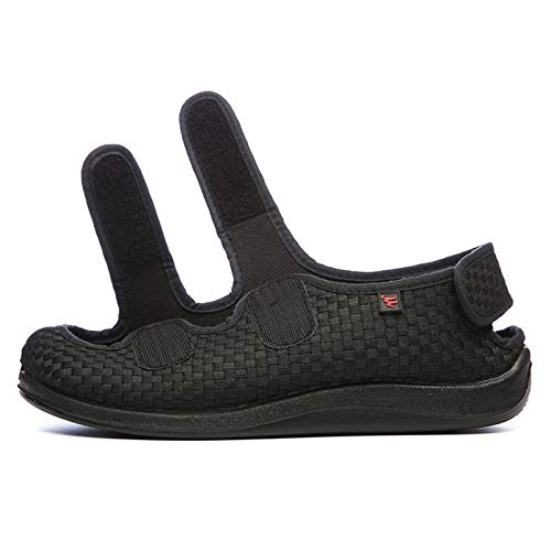 Nwarmsouth Zapatos Antideslizantes Ajustables,Zapatos Ajustables para hinchazón del pie, Zapatos Sueltos en valgo del pulgar-38_ Negro,Calzado para Calzado de Salud para la Diabetes