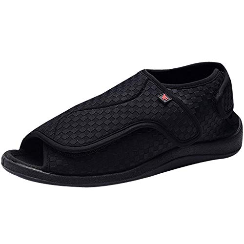 Nwarmsouth Zapatos ortopédicos Ajustables,Hemiplejia Zapatos Transpirables para hinchazón del pie, Zapatos Sueltos en valgo para pulgar-45_Black,Zapatos ortopédicos Ajustables