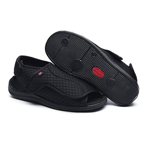 Nwarmsouth Zapatos ortopédicos Ajustables,Hemiplejia Zapatos Transpirables para hinchazón del pie, Zapatos Sueltos en valgo para pulgar-45_Black,Zapatos ortopédicos Ajustables