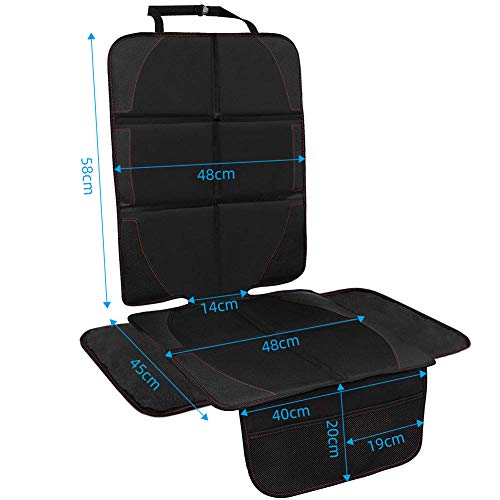 NWOUIIAY Protector de Asiento para Coche Impermeable Antideslizante con Organizador Bolsillos para los Asientos de Coche de Bebé Fácil de Limpiar y Arreglar Negro