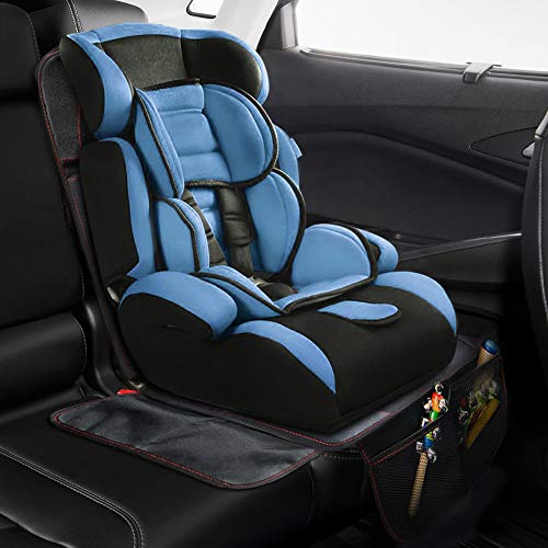 NWOUIIAY Protector de Asiento para Coche Impermeable Antideslizante con Organizador Bolsillos para los Asientos de Coche de Bebé Fácil de Limpiar y Arreglar Negro