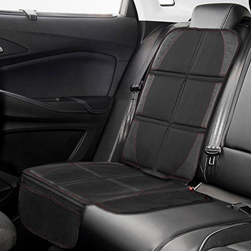 NWOUIIAY Protector de Asiento para Coche Impermeable Antideslizante con Organizador Bolsillos para los Asientos de Coche de Bebé Fácil de Limpiar y Arreglar Negro