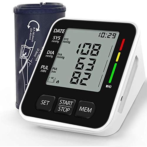 NWOUIIAY Tensiómetro de Brazo Eléctrico Digital con Monitoreo de Arritmia Memorias de 2 Usuarios(2 * 99) Gran Pantalla LCD Brazalete 22-42cm Negro NWOUIIAY Tensiómetro de Brazo Eléctrico Digital con Monitoreo de Arritmia Memorias de 2 Usuarios(2 * 99) Gran Pantalla LCD Brazalete 22-42cm Negro