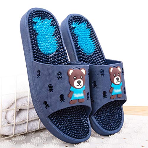 NYKK Chanclas Ducha Baño del Deslizador de Las Sandalias de acupresión Masaje Sandalias de Masaje Zapatos de Secado rápido Zapatillas de baño Ducha Ducha Chancletas (Color : A, Size : 41)