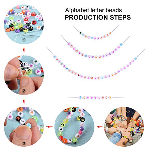 O-Kinee Cuentas del Alfabeto Multicolor 1200 Piezas Mezclado Redondo Acrílico Cuentas de Letras Redonda de Corazón de Amor,Con Cuerda de Cristal para Pulseras DIY Manualidades (Mezcla de colores) O-Kinee Cuentas del Alfabeto Multicolor 1200 Piezas Mezclado Redondo Acrílico Cuentas de Letras Redonda de Corazón de Amor,Con Cuerda de Cristal para Pulseras DIY Manualidades (Mezcla de colores)
