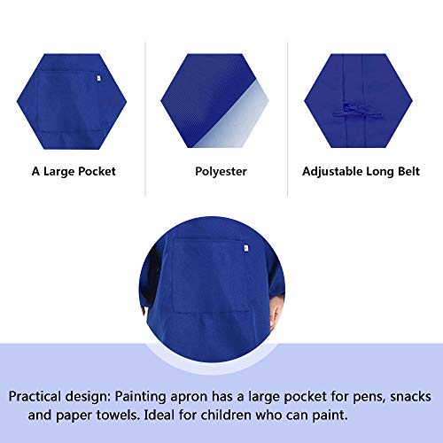 O-Kinee Delantal para Niños, Delantal Pintura para Artes y Manualidades, Mangas Largas, Poliéster, 2-6 Años (Azules) O-Kinee Delantal para Niños, Delantal Pintura para Artes y Manualidades, Mangas Largas, Poliéster, 2-6 Años (Azules)