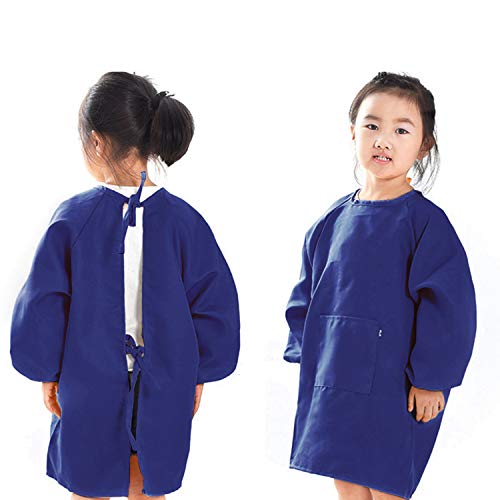 O-Kinee Delantal para Niños, Delantal Pintura para Artes y Manualidades, Mangas Largas, Poliéster, 2-6 Años (Azules) O-Kinee Delantal para Niños, Delantal Pintura para Artes y Manualidades, Mangas Largas, Poliéster, 2-6 Años (Azules)