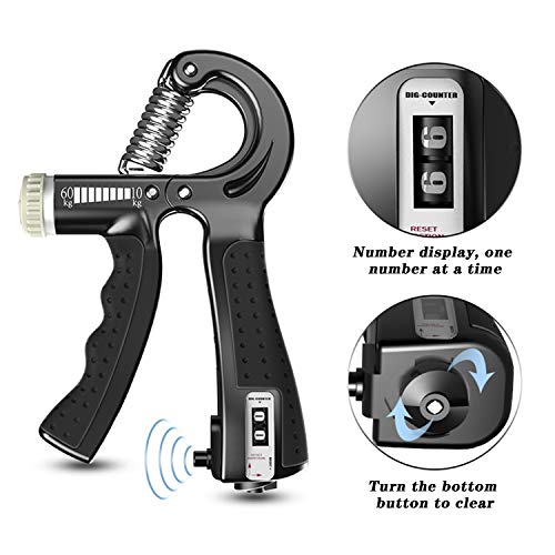 O-Kinee Fortalecedor de Agarre, Fortalecedor de Mano 5-60KG Ajustables Agarre Manual Ejercicio, Entrenador de Músculos de Mano Utilizado para Entrenamiento Antebrazo, Apretón de Manos (1 Piezas) O-Kinee Fortalecedor de Agarre, Fortalecedor de Mano 5-60KG Ajustables Agarre Manual Ejercicio, Entrenador de Músculos de Mano Utilizado para Entrenamiento Antebrazo, Apretón de Manos (1 Piezas)