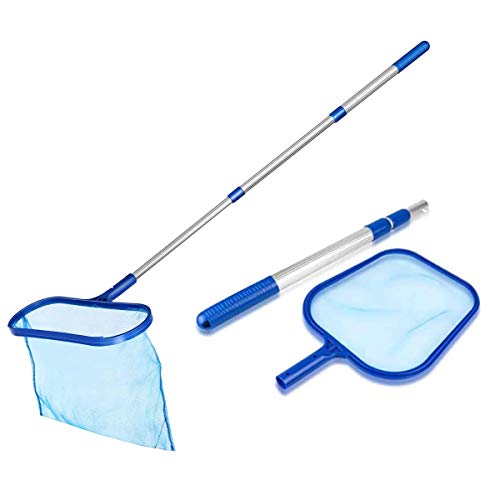 O-Kinee Recogehojas para Piscinas Profesional,Kits de Skimmer Piscinas con 1.2m Barra Telescópica para Spas, Natación, Pozos, para Piscinas Claras, Leaves Y Debris