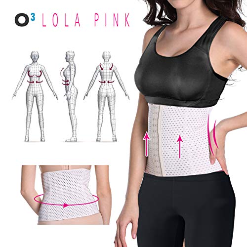 O³ Corset Reductor Adelgazante Mujer – Tallas S – XXXL | Fajas Reductoras Adelgazantes para Body Mujer Lola Pink– Fajas Colombianas Cómodas y Ligeras – Blanco S/36