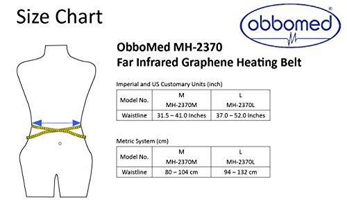 ObboMed MH-2370M Faja Térmica de Infrarrojo Lejano, Nueva Tecnología de Grafeno, USB 5V 10W, 16 Imanes, Longitud de Onda: 6-12 μm (Rango Saludable: 4-14 μm) - Talla M : Tamaño Cintura 80-104 cm ObboMed MH-2370M Faja Térmica de Infrarrojo Lejano, Nueva Tecnología de Grafeno, USB 5V 10W, 16 Imanes, Longitud de Onda: 6-12 μm (Rango Saludable: 4-14 μm) - Talla M : Tamaño Cintura 80-104 cm
