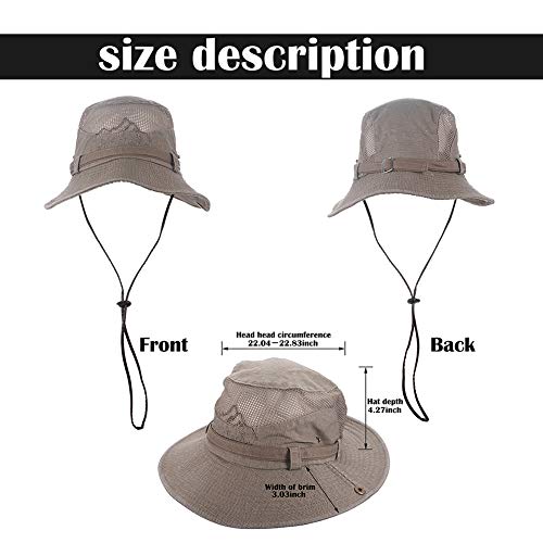 Obling Sombrero Sol algodón protección UV,Sombrero Verano,Sombrero Playa,Sombrero Safari Boonie,Sombrero Pesca Plegable con Malla Transpirable Correa Ajustable para Barbilla- Hombres Mujeres(Caqui) Obling Sombrero Sol algodón protección UV,Sombrero Verano,Sombrero Playa,Sombrero Safari Boonie,Sombrero Pesca Plegable con Malla Transpirable Correa Ajustable para Barbilla- Hombres Mujeres(Caqui)