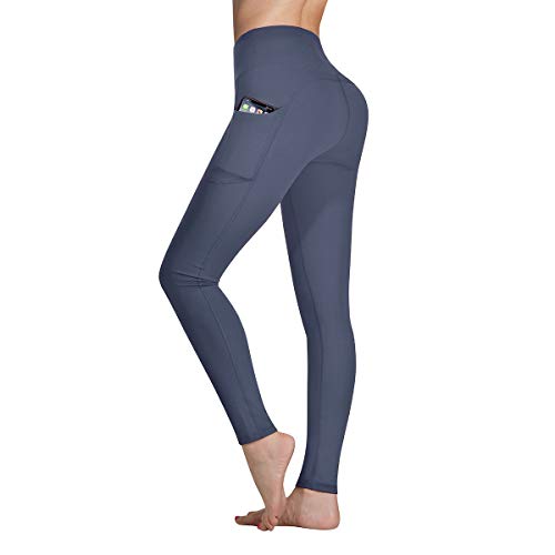 Occffy Cintura Alta Pantalón Deportivo de Mujer Leggings para Running Training Fitness Estiramiento Yoga y Pilates DS166 (Gris profundo, S)