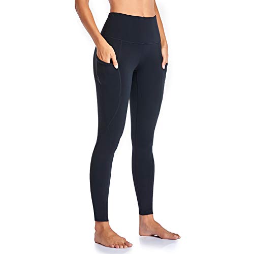 Occffy Leggings Mujer Deporte Cintura Alta Mallas Pantalones Deportivos Leggins con Bolsillos para Yoga Running Fitness y Ejercicio Oc01 (Negro, M)
