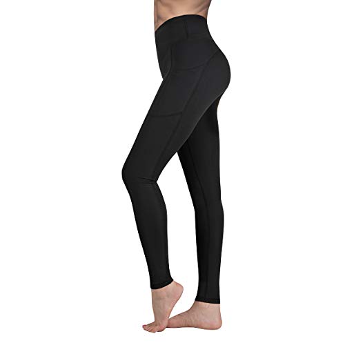 Occffy Leggings Mujer Fitness Cintura Alta Pantalones Deportivos Mallas para Running Training Estiramiento Yoga y Pilates P107 (Negro, XL)