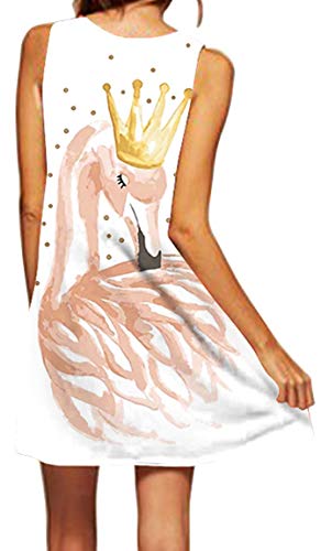 Ocean Plus Mujer Verano Flamenco Camisola Vestido De Playa Top Sin Mangas Trapecio O Corte En A Vestido Oeste (M (EU 36-38), Corona de Flamenco) Ocean Plus Mujer Verano Flamenco Camisola Vestido De Playa Top Sin Mangas Trapecio O Corte En A Vestido Oeste (M (EU 36-38), Corona de Flamenco)